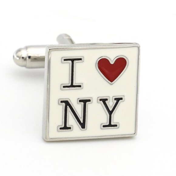 ‘I ❤️ NY’ I Love New York Square Cufflinks - Picture 3 of 16